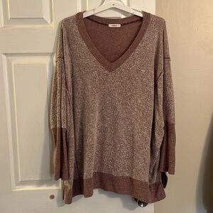 maroon faded oversized sweater